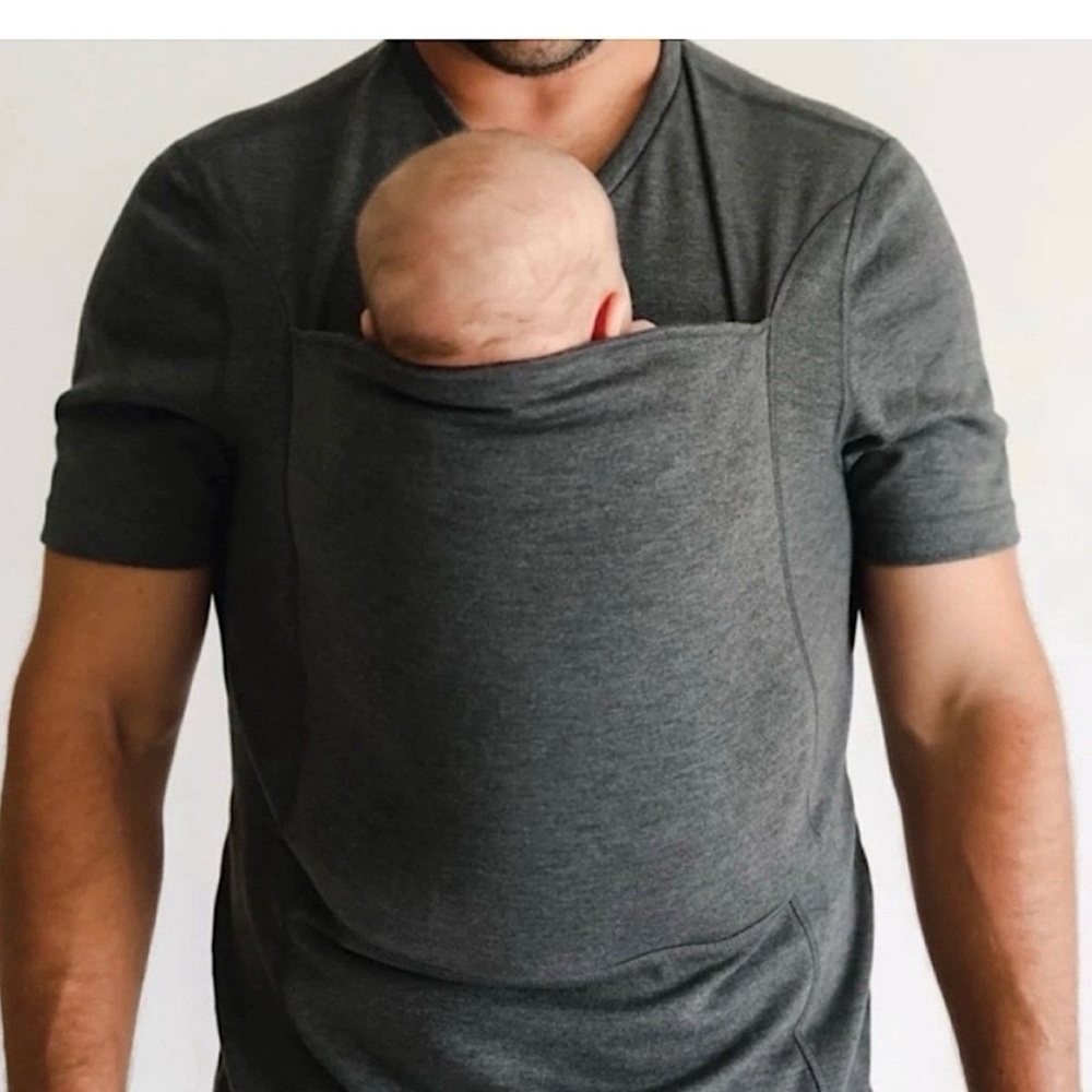 Lalabu Gray Knit Pouch T shirt Large